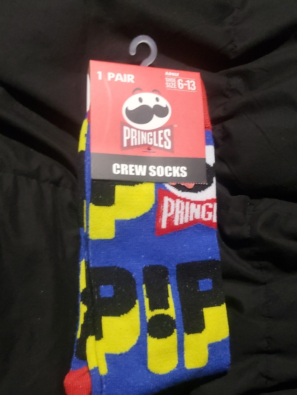 🤯3/$12 Pringles Crew Socks Blue New Sizs 6-13 Unisex